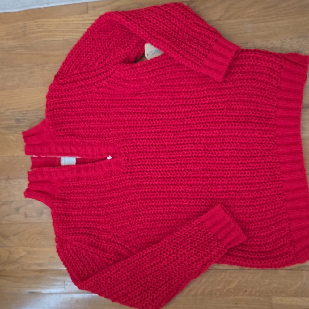 THEREABOUTS BRAND GIRLS RED QUARTER ZIP SWEATER SIZE LARGE PLUS 14.5/16.5P